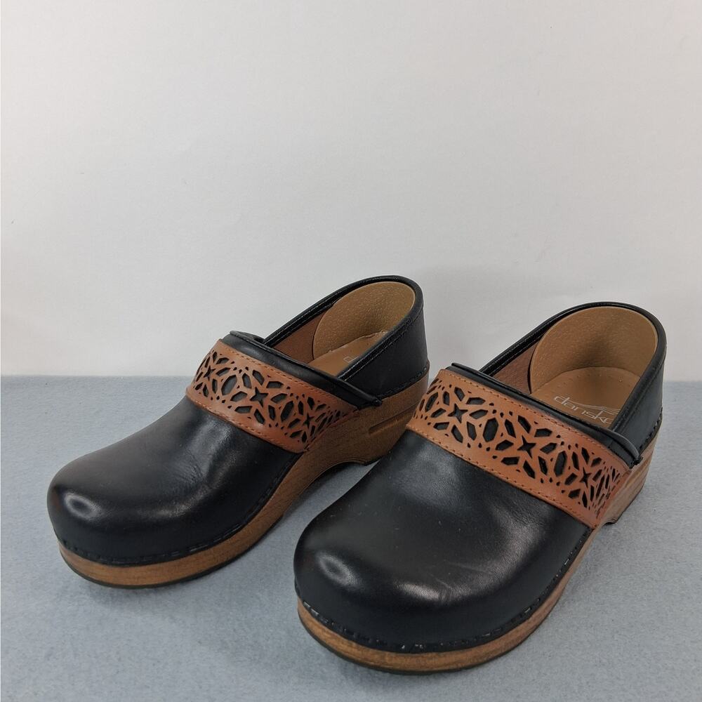 Dansko Pavan Heritage Clogs Shoes Women's 36 U.S. 5.5 - 6 Black w/ Brown